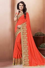 Pure Red Designer Saree